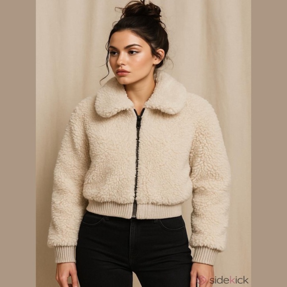 Edit Jason Wu Faux Fur Sherpa Jacket Size M Medium NWT